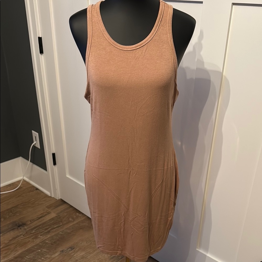 Tan Sleeveless Tank Dress
